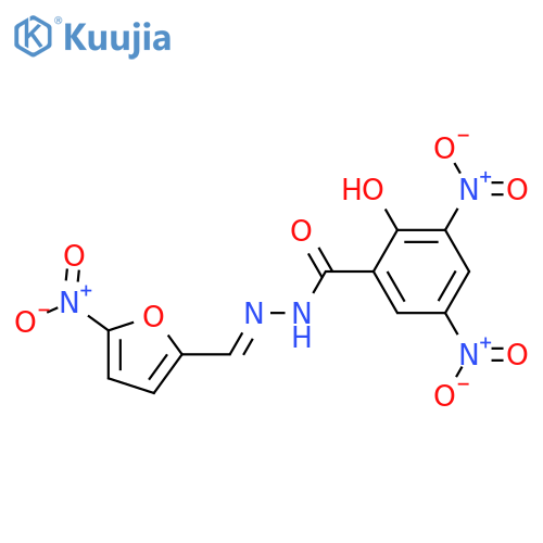 2-hydroxy-3,5-dinitro-N'-[(1E)-(5-nitrofuran-2-yl)methylidene]benzohydrazide structure