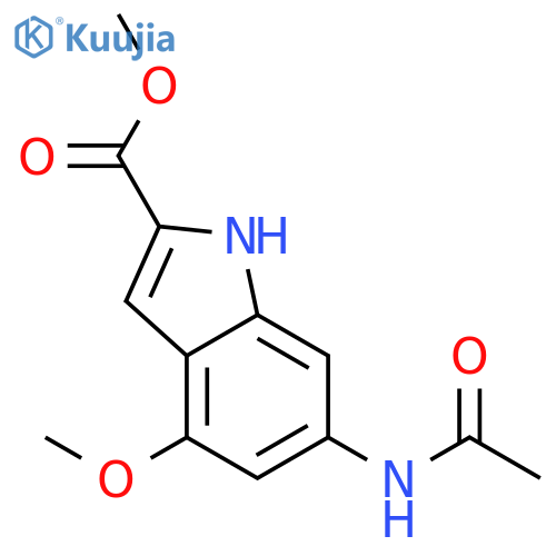 1H-Indole-2-carboxylic acid, 6-(acetylamino)-4-methoxy-, methyl ester structure
