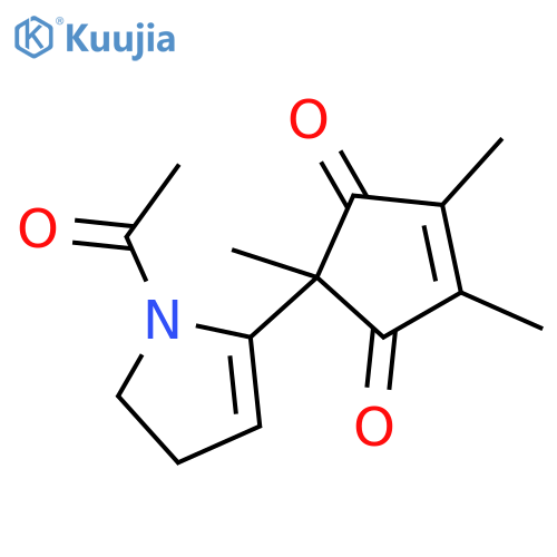 4-Cyclopentene-1,3-dione, 2-(1-acetyl-4,5-dihydro-1H-pyrrol-2-yl)-2,4,5-trimethyl- structure