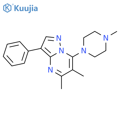 1-{5,6-dimethyl-3-phenylpyrazolo1,5-apyrimidin-7-yl}-4-methylpiperazine structure
