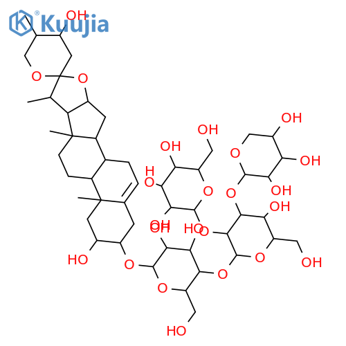 β-D-Galactopyranoside, (2α,3β,24S,25S)-2,24-dihydroxyspirost-5-en-3-yl O-β-D-glucopyranosyl-(1→2)-O-[β-D-xylopyranosyl-(1→3)]-O-β-D-glucopyranosyl-(1→4)- (9CI) structure