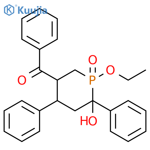 Methanone,(1-ethoxy-6-hydroxy-1-oxido-4,6-diphenyl-3-phosphorinanyl)phenyl- structure
