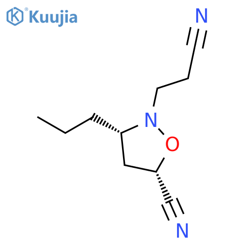2-ISOXAZOLIDINEPROPANENITRILE, 5-CYANO-3-PROPYL-, CIS- structure
