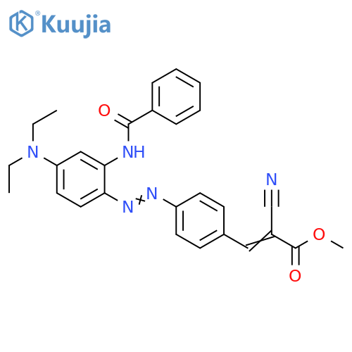 2-Propenoic acid, 3-[4-[2-[2-(benzoylamino)-4-(diethylamino)phenyl]diazenyl]phenyl]-2-cyano-, methyl ester structure