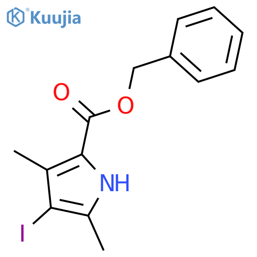1H-Pyrrole-2-carboxylic acid, 4-iodo-3,5-dimethyl-, phenylmethyl ester structure