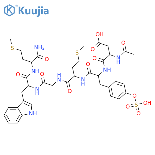 L-Methioninamide,N-acetyl-L-a-aspartyl-O-sulfo-L-tyrosyl-L-methionylglycyl-L-tryptophyl-(9CI) structure