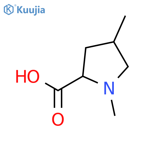 (2S,4S)-1,4-dimethylpyrrolidine-2-carboxylic acid structure