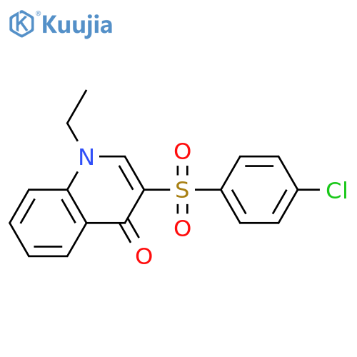 3-(4-chlorobenzenesulfonyl)-1-ethyl-1,4-dihydroquinolin-4-one structure