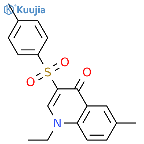 1-ethyl-6-methyl-3-(4-methylbenzenesulfonyl)-1,4-dihydroquinolin-4-one structure