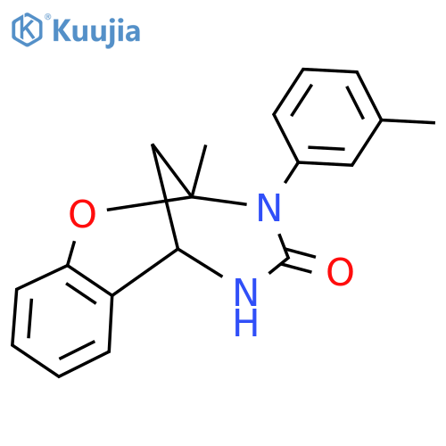 9-methyl-10-(3-methylphenyl)-8-oxa-10,12-diazatricyclo7.3.1.0^{2,7}trideca-2,4,6-trien-11-one structure