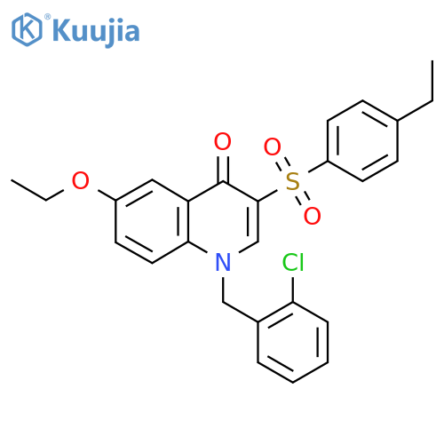 1-(2-chlorophenyl)methyl-6-ethoxy-3-(4-ethylbenzenesulfonyl)-1,4-dihydroquinolin-4-one structure