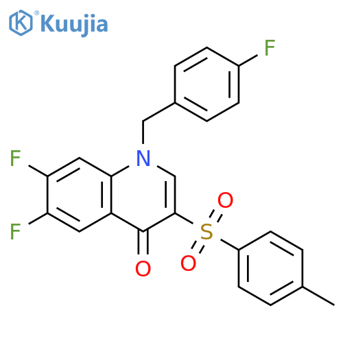 6,7-difluoro-1-(4-fluorophenyl)methyl-3-(4-methylbenzenesulfonyl)-1,4-dihydroquinolin-4-one structure