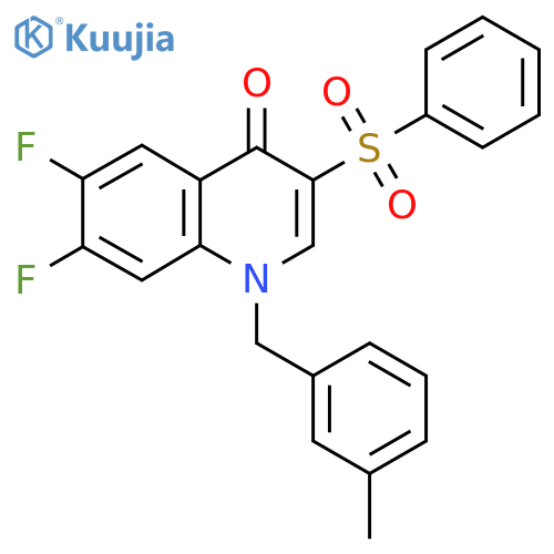 3-(benzenesulfonyl)-6,7-difluoro-1-(3-methylphenyl)methyl-1,4-dihydroquinolin-4-one structure