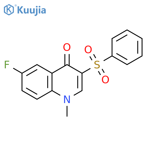 3-(benzenesulfonyl)-6-fluoro-1-methyl-1,4-dihydroquinolin-4-one structure