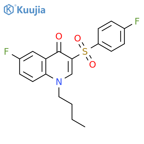 1-butyl-6-fluoro-3-(4-fluorobenzenesulfonyl)-1,4-dihydroquinolin-4-one structure