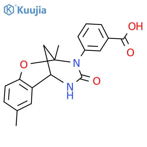 3-{4,9-dimethyl-11-oxo-8-oxa-10,12-diazatricyclo7.3.1.0,trideca-2,4,6-trien-10-yl}benzoic acid structure