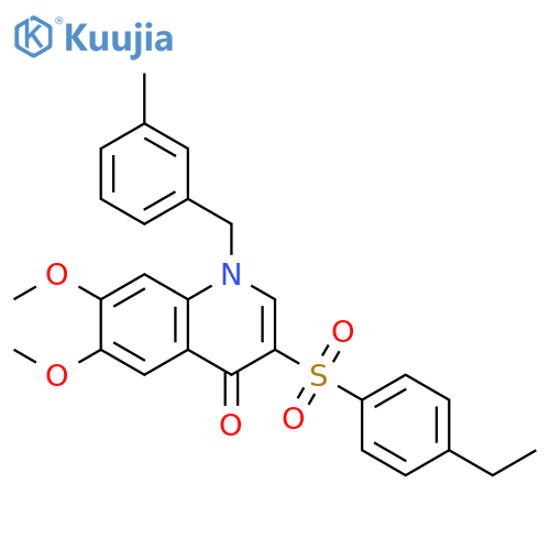 3-(4-ethylbenzenesulfonyl)-6,7-dimethoxy-1-(3-methylphenyl)methyl-1,4-dihydroquinolin-4-one structure