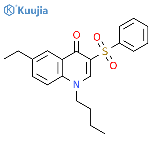 3-(benzenesulfonyl)-1-butyl-6-ethyl-1,4-dihydroquinolin-4-one structure