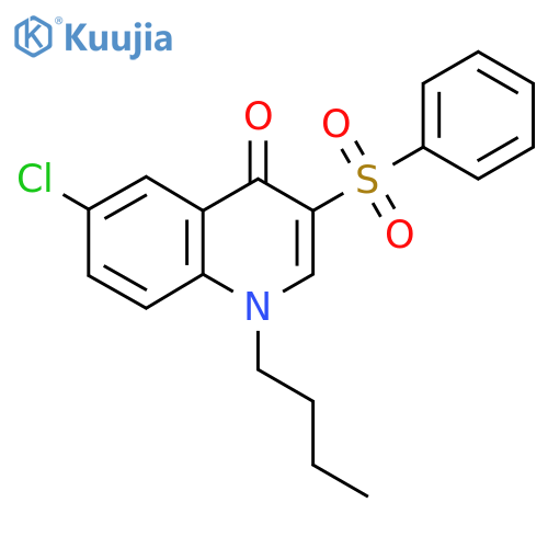 3-(benzenesulfonyl)-1-butyl-6-chloro-1,4-dihydroquinolin-4-one structure