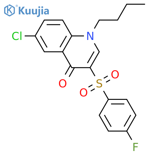 1-butyl-6-chloro-3-(4-fluorobenzenesulfonyl)-1,4-dihydroquinolin-4-one structure