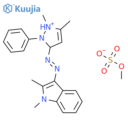 3-[(1,2-dimethyl-1H-indol-3-yl)azo]-1,5-dimethyl-2-phenyl-1H-pyrazolium methyl sulphate structure