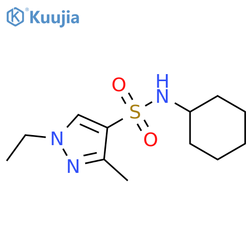1-Ethyl-3-methyl-1H-pyrazole-4-sulfonic acid cyclohexylamide structure