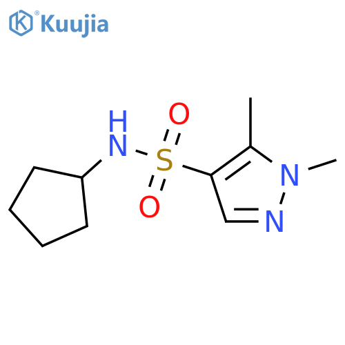 1,5-Dimethyl-1H-pyrazole-4-sulfonic acid cyclopentylamide structure