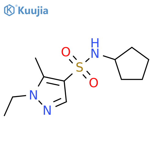 1-Ethyl-5-methyl-1H-pyrazole-4-sulfonic acid cyclopentylamide structure