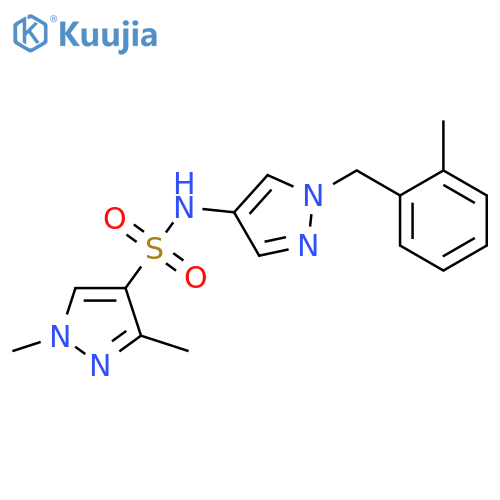 <br>1,3-Dimethyl-1H-pyrazole-4-sulfonic acid [1-(2-methyl-benzyl)-1H-pyrazol-4- yl]-amide structure