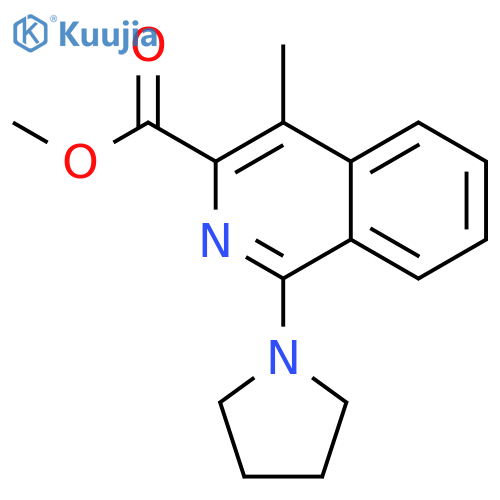 3-Isoquinolinecarboxylic acid, 4-methyl-1-(1-pyrrolidinyl)-, methyl ester structure