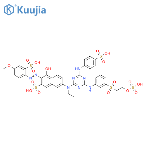 2-Naphthalenesulfonic acid,7-[ethyl[4-[[3-[[2-(sulfooxy)ethyl]sulfonyl]phenyl]amino]-6-[(4-sulfophenyl)amino]-1,3,5-triazin-2-yl]amino]-4-hydroxy-3-[(4-methoxy-2-sulfophenyl)azo]- structure