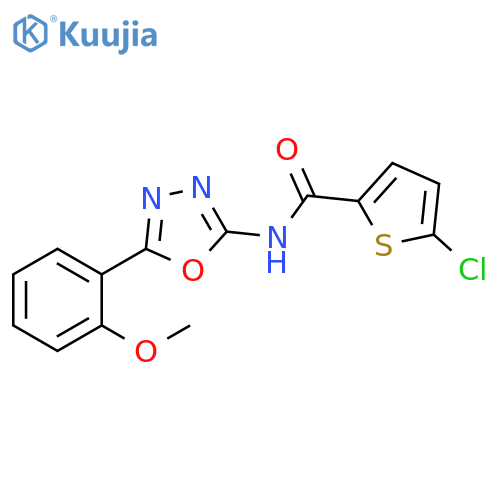 5-chloro-N-5-(2-methoxyphenyl)-1,3,4-oxadiazol-2-ylthiophene-2-carboxamide structure