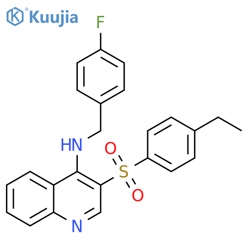 3-(4-ethylbenzenesulfonyl)-N-(4-fluorophenyl)methylquinolin-4-amine structure