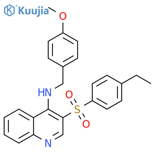 3-(4-ethylbenzenesulfonyl)-N-(4-methoxyphenyl)methylquinolin-4-amine structure