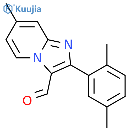 2-(2,5-dimethylphenyl)-7-methylimidazo[1,2-a]pyridine-3-carbaldehyde structure