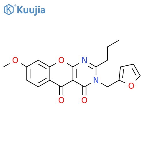 3-(furan-2-yl)methyl-8-methoxy-2-propyl-3H,4H,5H-chromeno2,3-dpyrimidine-4,5-dione structure