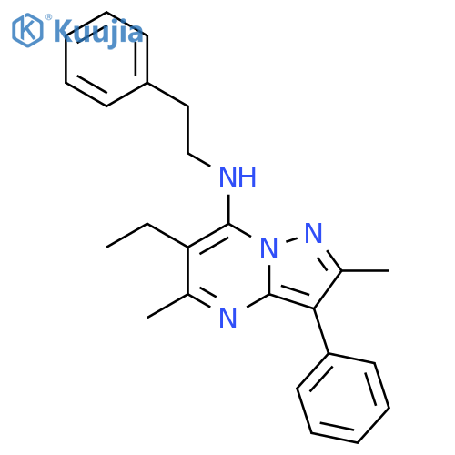 6-ethyl-2,5-dimethyl-3-phenyl-N-(2-phenylethyl)pyrazolo1,5-apyrimidin-7-amine structure