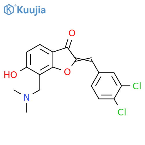 (2Z)-2-(3,4-dichlorophenyl)methylidene-7-(dimethylamino)methyl-6-hydroxy-2,3-dihydro-1-benzofuran-3-one structure