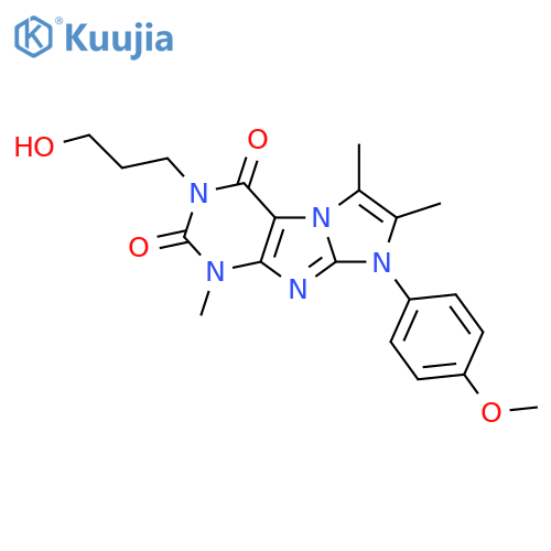3-(3-hydroxypropyl)-8-(4-methoxyphenyl)-1,6,7-trimethyl-1H,2H,3H,4H,8H-imidazo1,2-gpurine-2,4-dione structure