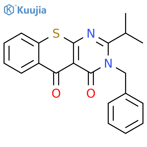 3-benzyl-2-(propan-2-yl)-3H,4H,5H-thiochromeno2,3-dpyrimidine-4,5-dione structure