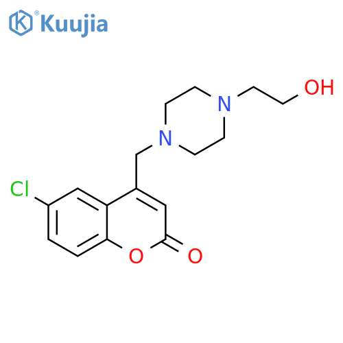 6-chloro-4-{4-(2-hydroxyethyl)piperazin-1-ylmethyl}-2H-chromen-2-one structure