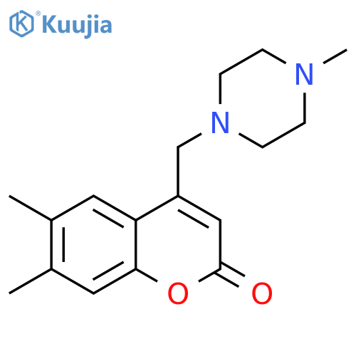 6,7-dimethyl-4-(4-methylpiperazin-1-yl)methyl-2H-chromen-2-one structure