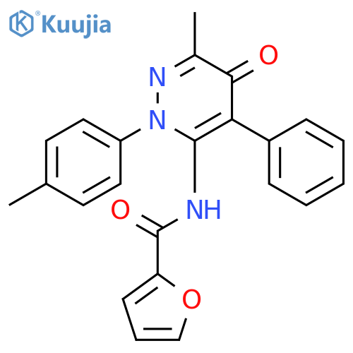 N-6-methyl-2-(4-methylphenyl)-5-oxo-4-phenyl-2,5-dihydropyridazin-3-ylfuran-2-carboxamide structure