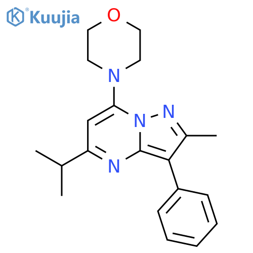 4-2-methyl-3-phenyl-5-(propan-2-yl)pyrazolo1,5-apyrimidin-7-ylmorpholine structure