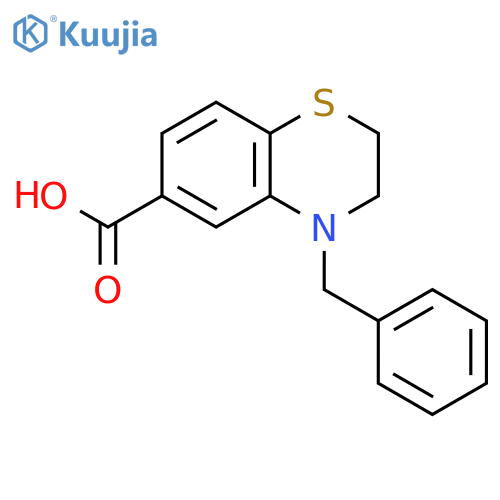2H-1,4-Benzothiazine-6-carboxylic acid, 3,4-dihydro-4-(phenylmethyl)- structure