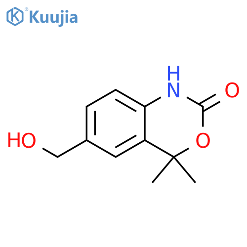 2H-3,1-Benzoxazin-2-one, 1,4-dihydro-6-(hydroxymethyl)-4,4-dimethyl- structure