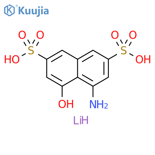 2,7-Naphthalenedisulfonic acid, 4-amino-5-hydroxy-, lithium salt (1:) structure
