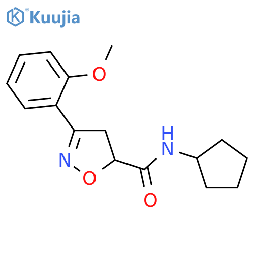 <br>3-(2-Methoxy-phenyl)-4,5-dihydro-isoxazole-5-carboxylic acid cyclopentylami de structure