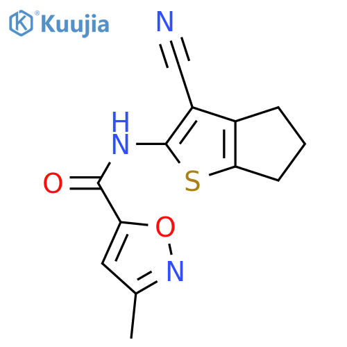 N-{3-cyano-4H,5H,6H-cyclopentabthiophen-2-yl}-3-methyl-1,2-oxazole-5-carboxamide structure