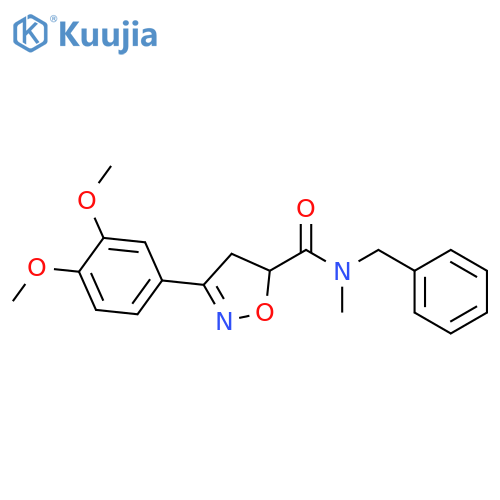 <br>3-(3,4-Dimethoxy-phenyl)-4,5-dihydro-isoxazole-5-carboxylic acid benzyl-met hyl-amide structure